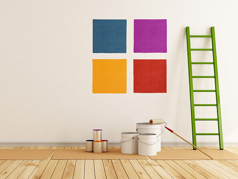 Paint swatches during a home improvement project